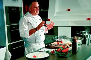 Award-winning celebrity chef Simon Gault in action.  